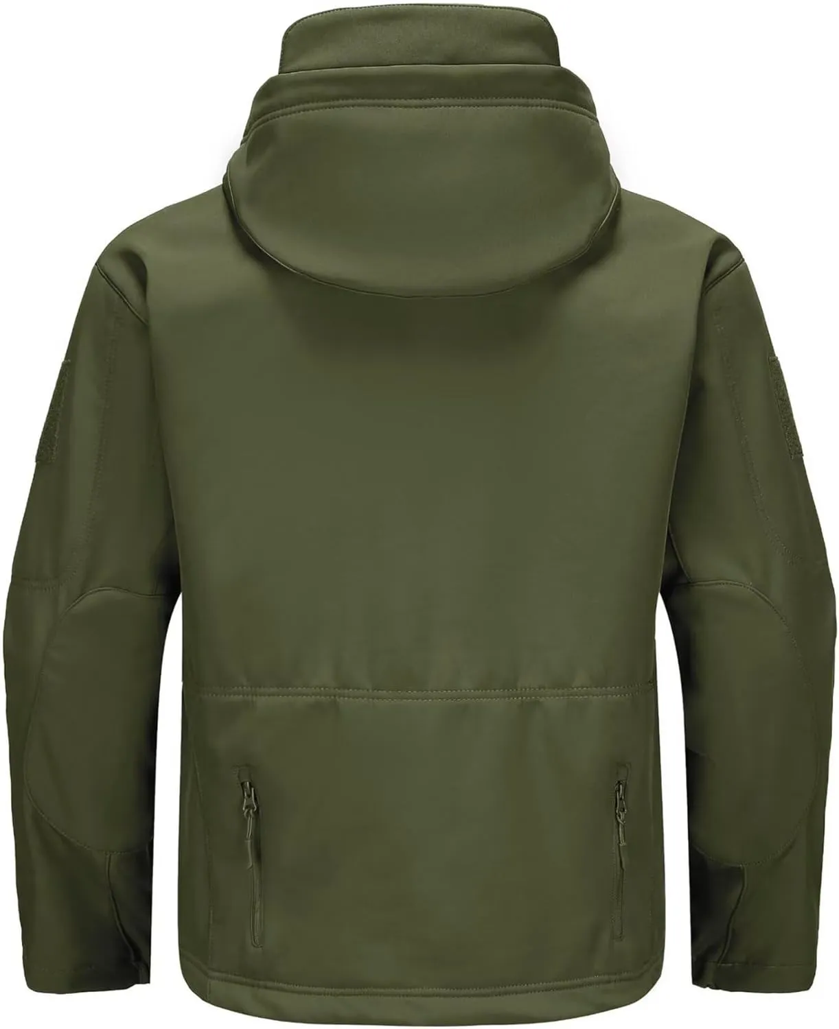 Men's Soft Shell Water-resistant Winter Jacket Fleece Lined 6 Pockets Hooded Tactical Jacket