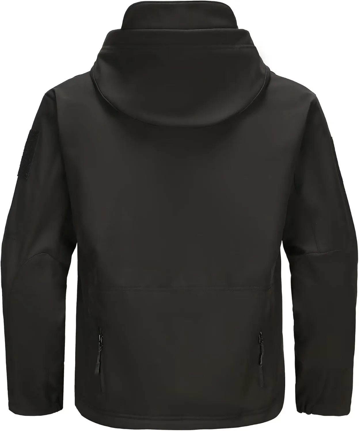 Men's Soft Shell Water-resistant Winter Jacket Fleece Lined 6 Pockets Hooded Tactical Jacket
