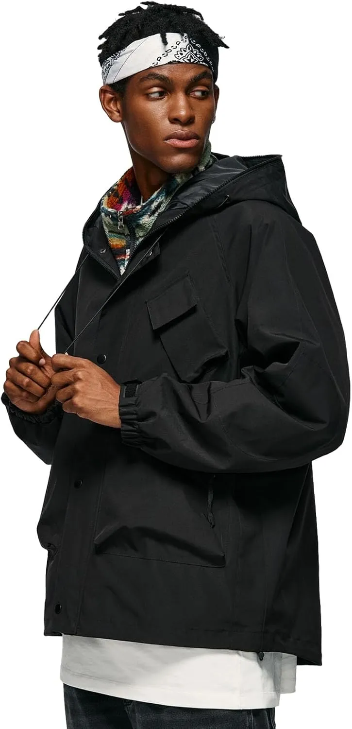 Men's SoftShell Jacket Lightweight Soft Shell Water proof Windproof Outdoor Hooded Zip Hiking Rain Coat Size S to 2XL