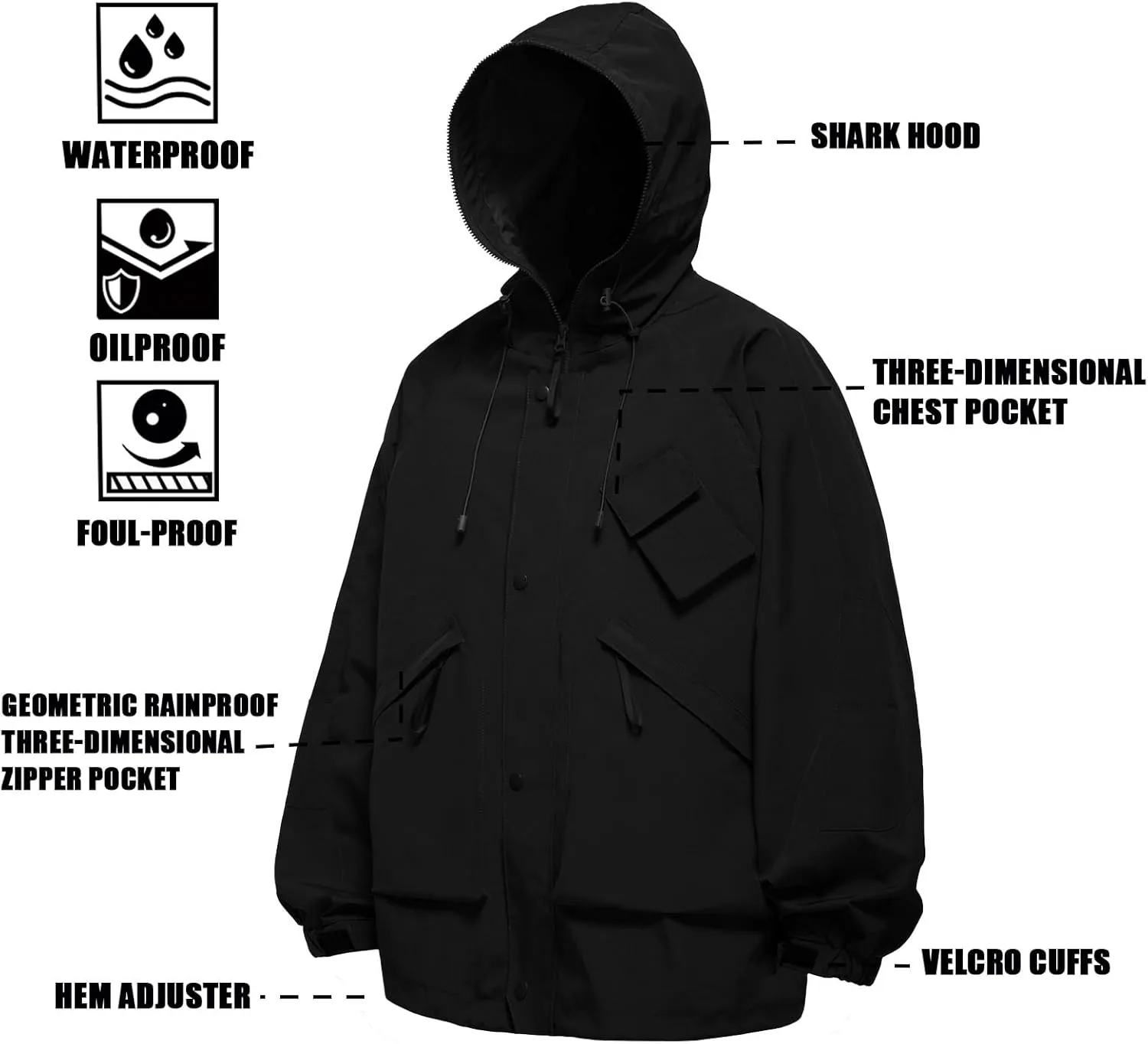 Men's SoftShell Jacket Lightweight Soft Shell Water proof Windproof Outdoor Hooded Zip Hiking Rain Coat Size S to 2XL