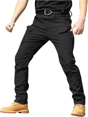 Men's Stretch Tactical Pants,Water Resistant Ripstop Cargo Pants,Lightweight Hiking Pants Outdoor Work Pants,Multi Pockets
