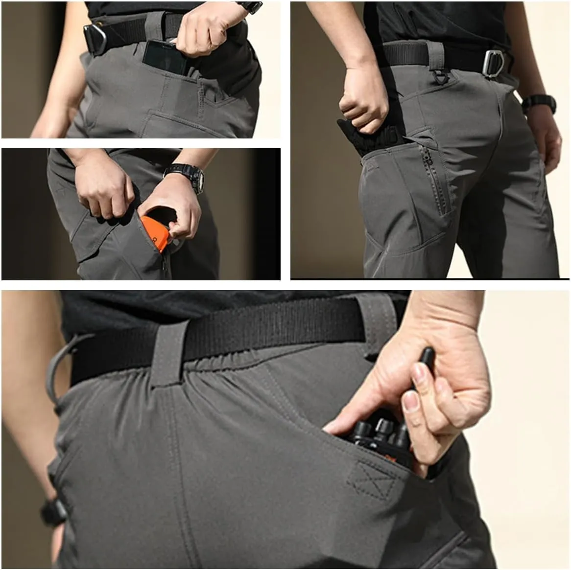 Men's Stretch Tactical Pants,Water Resistant Ripstop Cargo Pants,Lightweight Hiking Pants Outdoor Work Pants,Multi Pockets