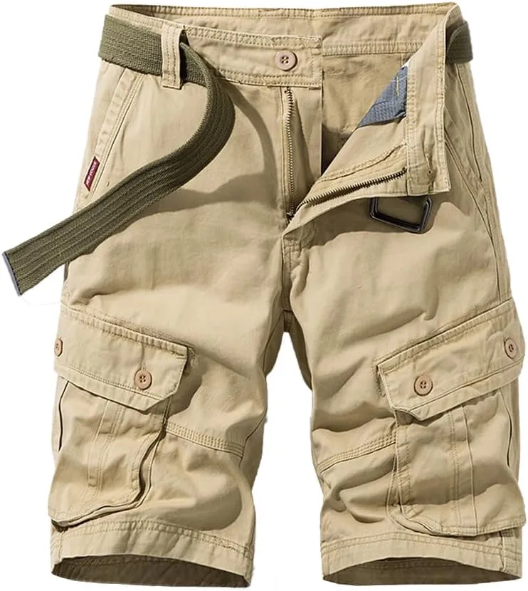 Men's Tactical Cargo Shorts Summer Slim Fit Multi Pockets Cotton Work Shorts