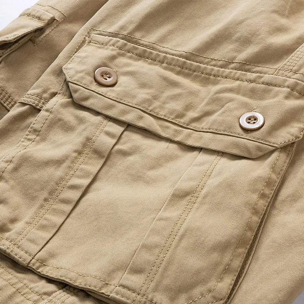 Men's Tactical Cargo Shorts Summer Slim Fit Multi Pockets Cotton Work Shorts