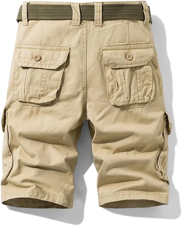 Men's Tactical Cargo Shorts Summer Slim Fit Multi Pockets Cotton Work Shorts