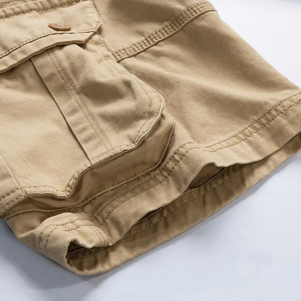 Men's Tactical Cargo Shorts Summer Slim Fit Multi Pockets Cotton Work Shorts