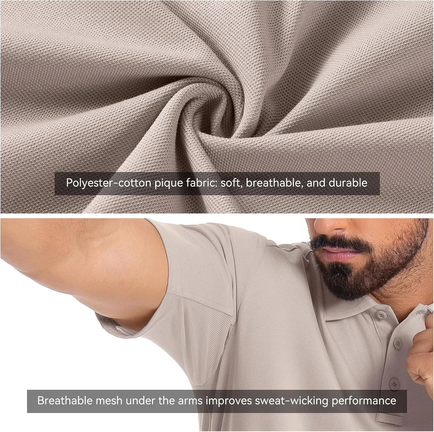 Men's Tactical Polo Shirts Short Sleeve Athletic Golf Outdoor Lightweight Performance Sports Shirt