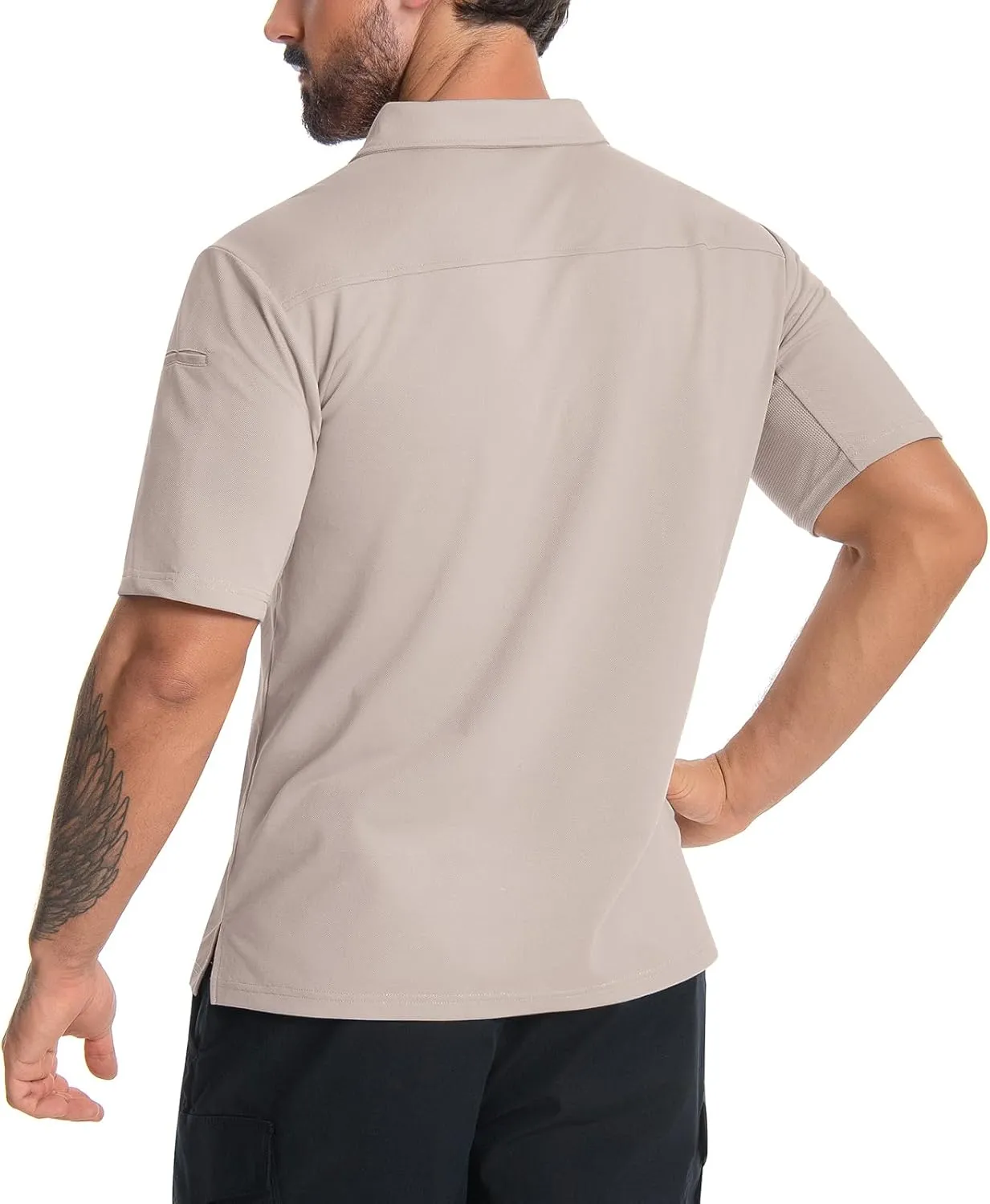 Men's Tactical Polo Shirts Short Sleeve Athletic Golf Outdoor Lightweight Performance Sports Shirt