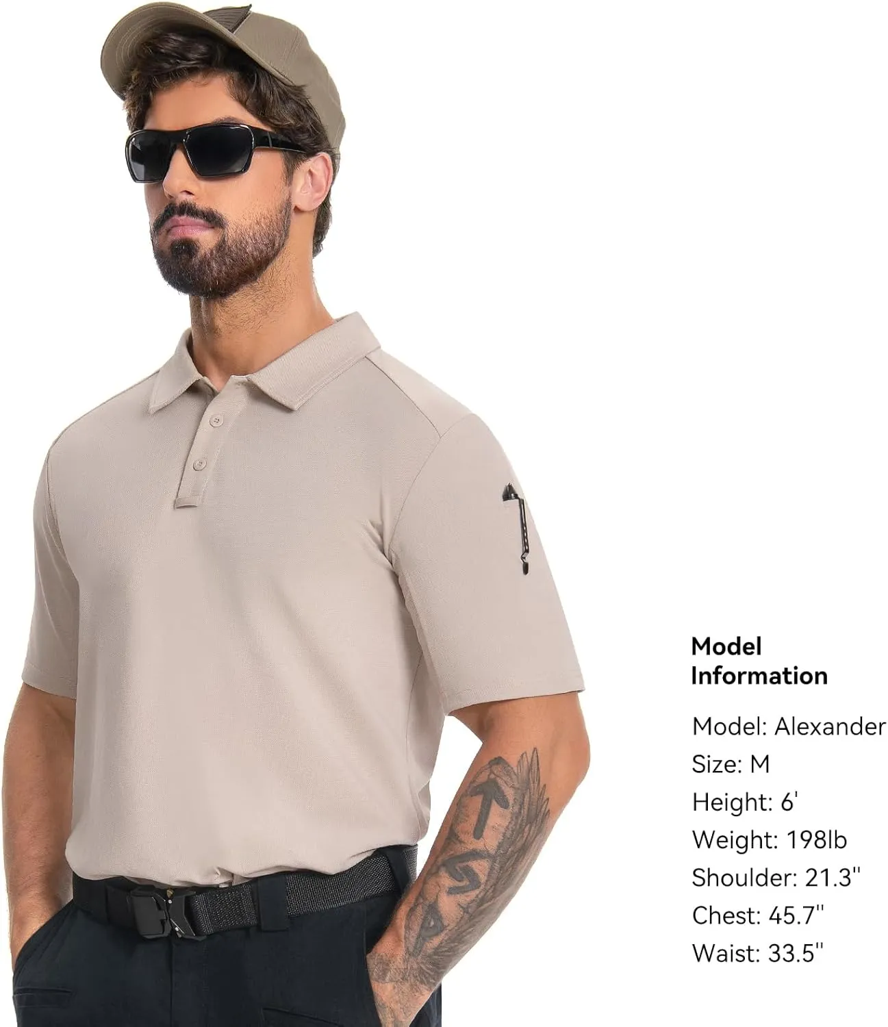 Men's Tactical Polo Shirts Short Sleeve Athletic Golf Outdoor Lightweight Performance Sports Shirt