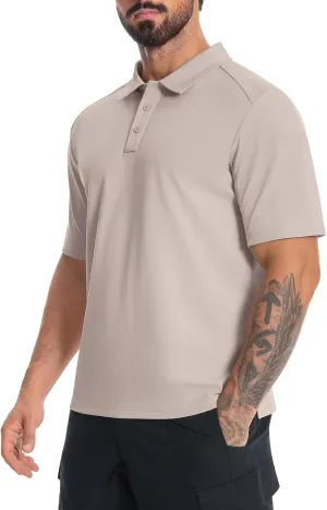 Men's Tactical Polo Shirts Short Sleeve Athletic Golf Outdoor Lightweight Performance Sports Shirt