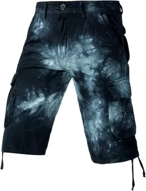 Men's Tie-dye Cargo Shorts - Summer Regular-Fit Military Shorts with Multi-Pockets