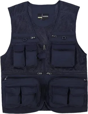 Mens Tool Multi Pockets Mesh Work Sleeveless Jacket Summer Fishing Waistcoat Tactical Outdoor Mesh Vest