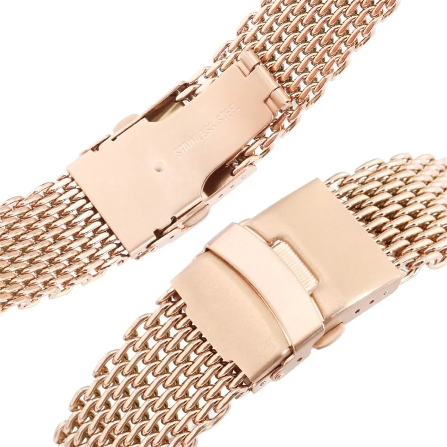 Men's Watchbands 18mm 20mm 22mm 24mm Black/Blue/Rose Gold Stainless Steel Mesh Wristband Fashion Men's Strap