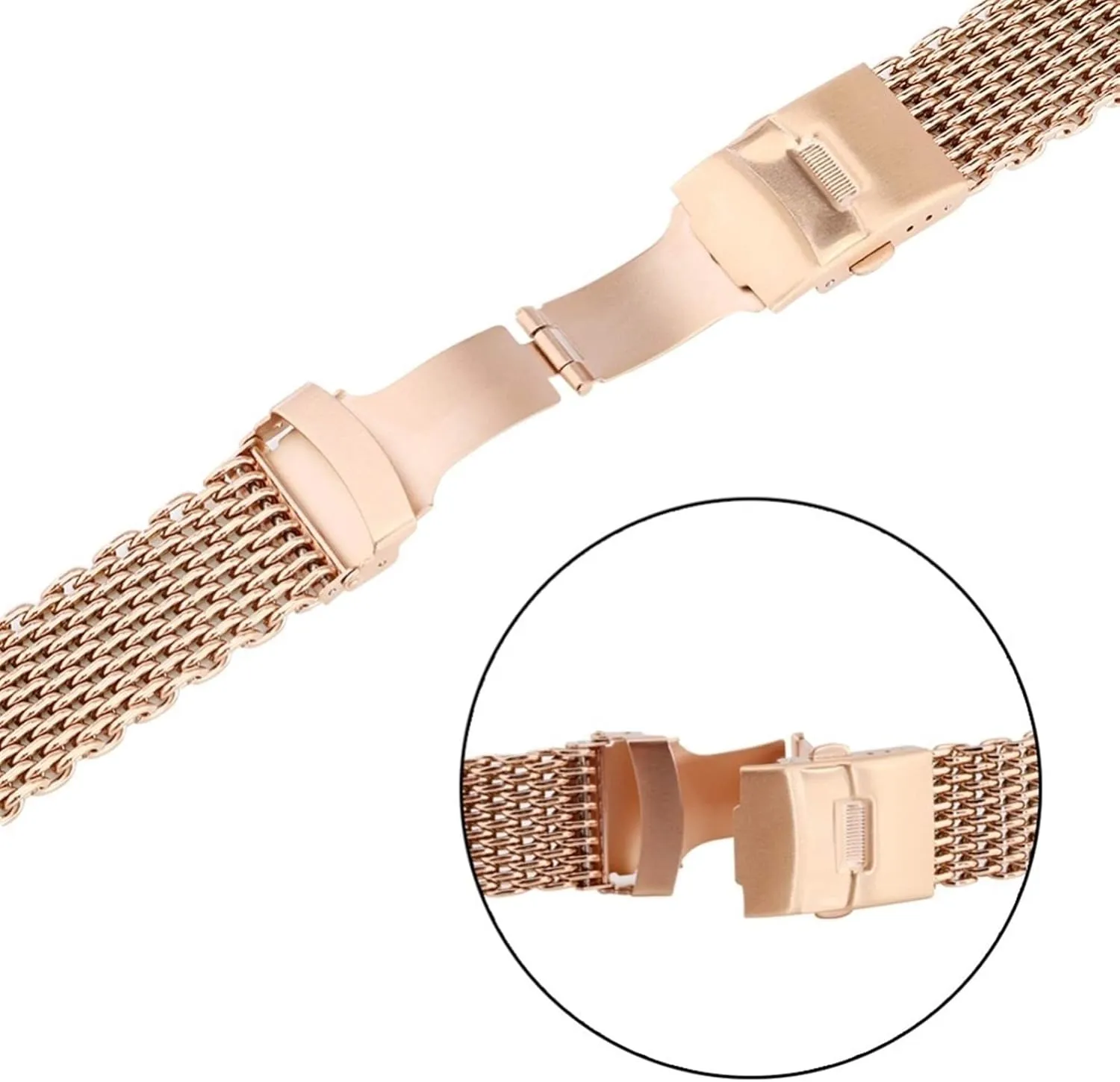 Men's Watchbands 18mm 20mm 22mm 24mm Black/Blue/Rose Gold Stainless Steel Mesh Wristband Fashion Men's Strap
