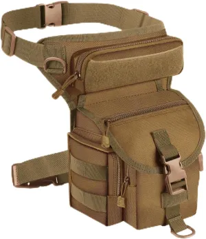 Metal Detecting Bag, Metal Detecting Waist Bag, Drop Leg Bag, Waterproof Metal Detector Tool Bag, for Outdoor Metal Detector Accessory (Tan)