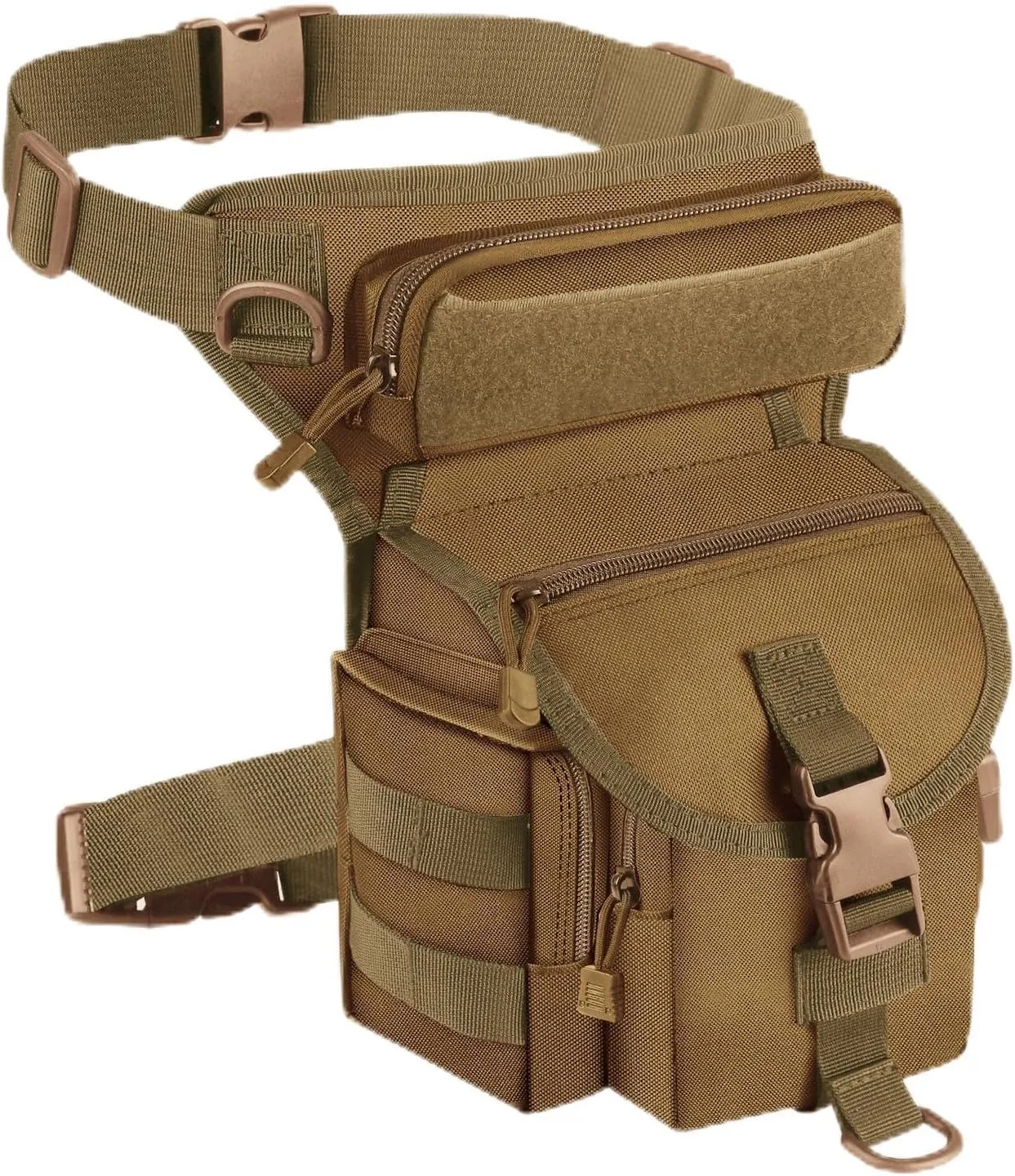 Metal Detecting Bag, Metal Detecting Waist Bag, Drop Leg Bag, Waterproof Metal Detector Tool Bag, for Outdoor Metal Detector Accessory (Tan)