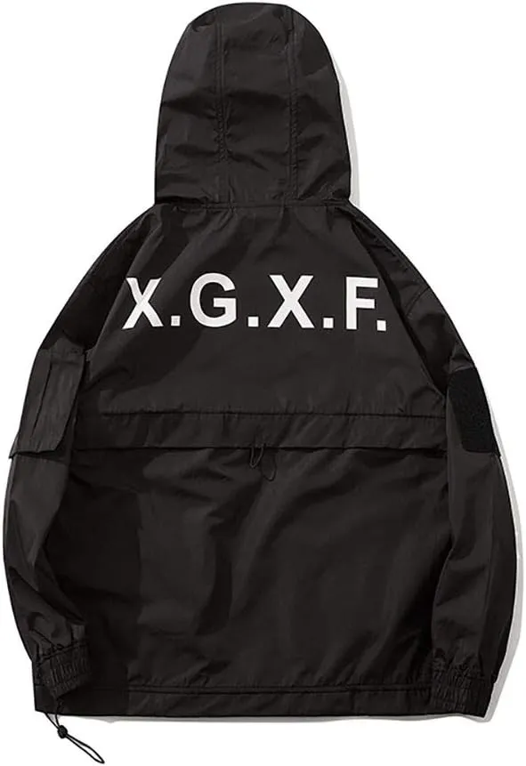 MFCT Men's Techwear Waterproof Windbreaker with Funnel Hoodie