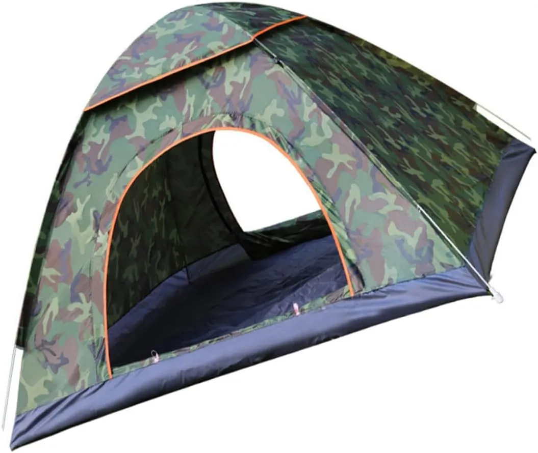 Milisten 3-4 Person Automatic Camping Tent 8 Stakes Windproof Lines Rainproof Mesh Ventilation for Family Outdoor Adventures