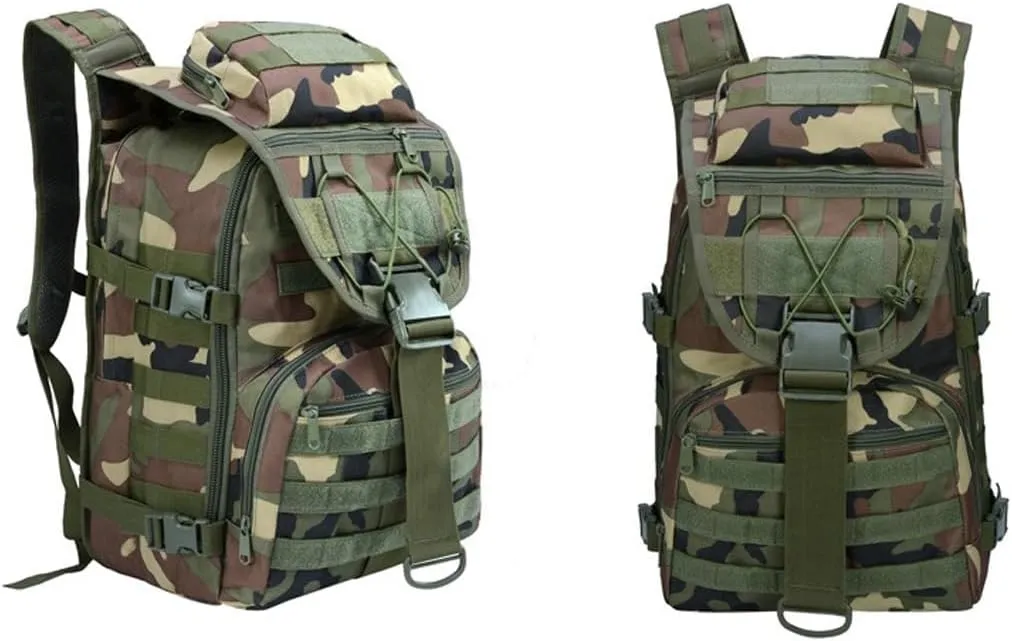 Military Tactical Backpack Army 3 Day Assault Pack Molle Bag Backpacks Hiking Daypacks For Men (Jungle Camouflage)