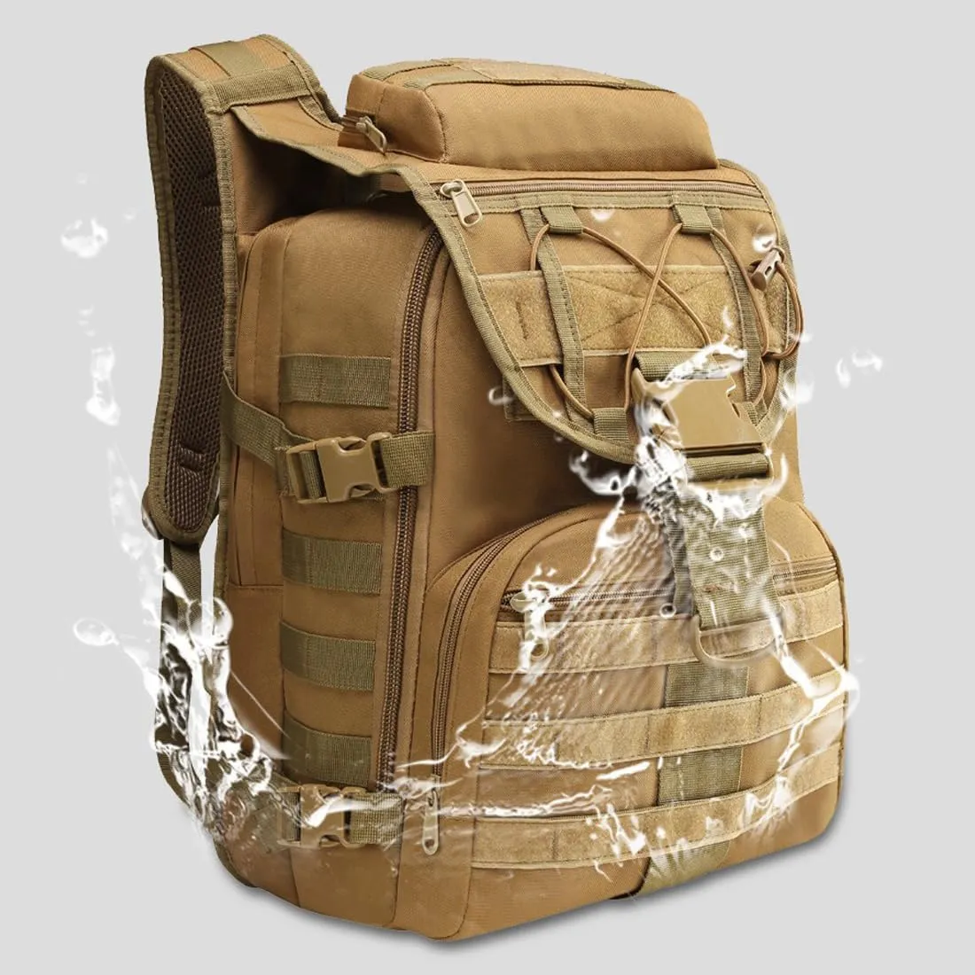 Military Tactical Backpack Army 3 Day Assault Pack Molle Bag Backpacks Hiking Daypacks For Men (Jungle Camouflage)