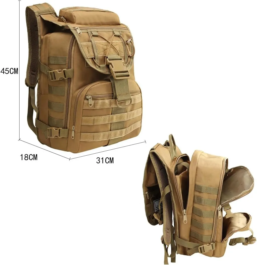 Military Tactical Backpack Army 3 Day Assault Pack Molle Bag Backpacks Hiking Daypacks For Men (Jungle Camouflage)