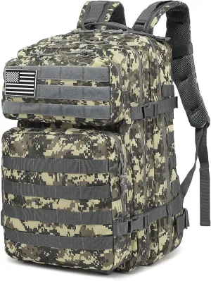 Military Tactical Backpack for Men Women, 3 Day Assault Pack Army Molle Bag Hiking Backpacks (ACU Camo)