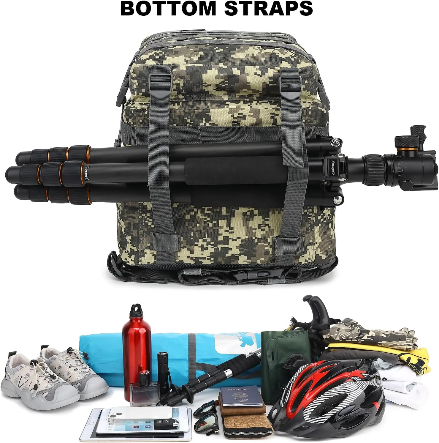 Military Tactical Backpack for Men Women, 3 Day Assault Pack Army Molle Bag Hiking Backpacks (ACU Camo)