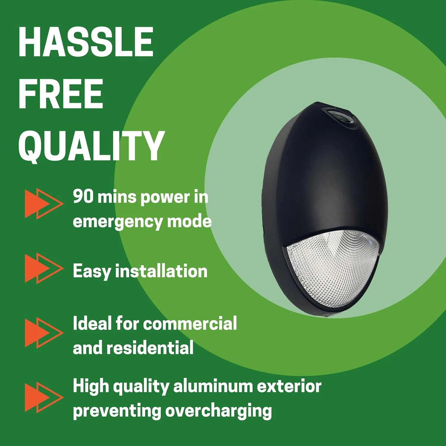 Mini Wall Pack Outdoor Emergency Lights, P65, Battery Backup 90mins Power, Photocell Sensor, Wet Resistant, LED Emergency Backup Lighting for Business and Home (Black)