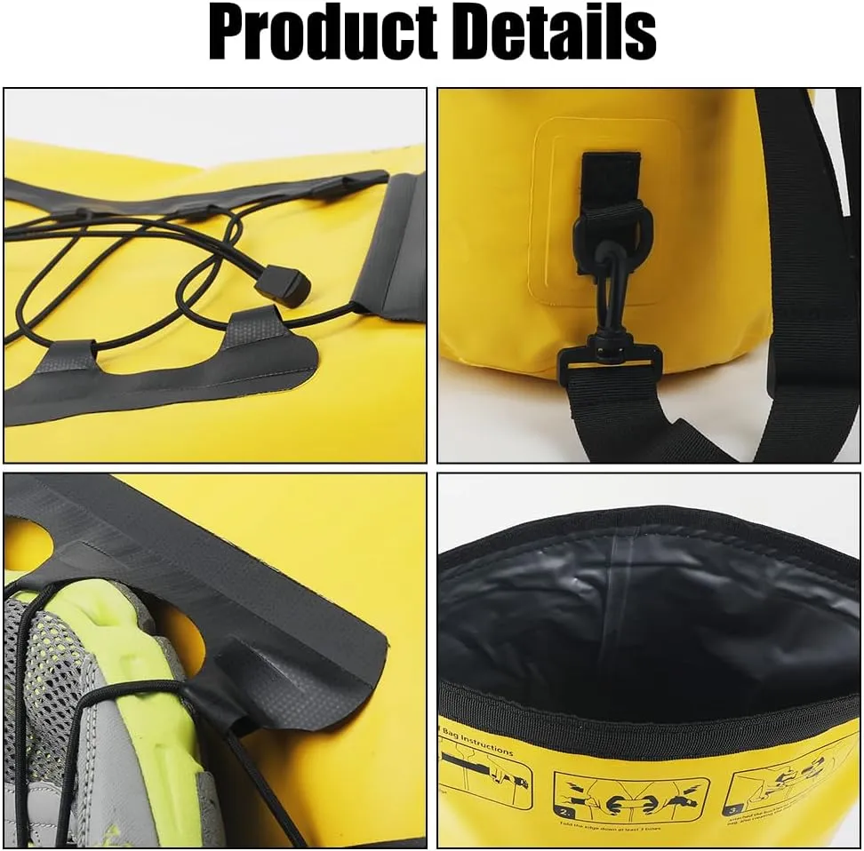 MiOYOOW 20L Dry Bag, IPX6 Waterproof Floating Dry Backpack Lightweight Sacks Bags With Roll Top for Boating Canoeing Camping Rafting Swimming Beach Hiking