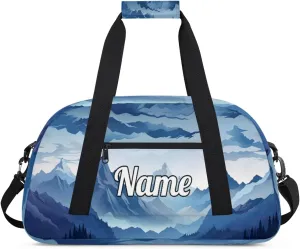 Misty Forest Mountain Custom Sports Gym Bag Personalized Dance Bag Teens Travel Weekender Overnight Carry On Bag Boys Girls Waterproof