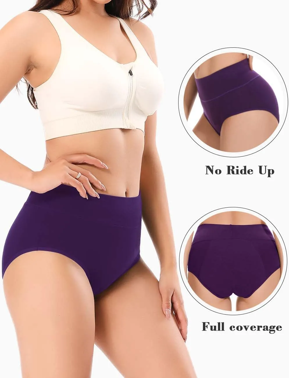 Molasus Incontinence Underwear for Women Absorbency Period Leakproof Panties