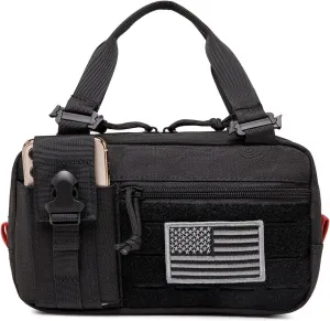 Molle Admin Pouch with Laser Cutting Loop,Car EDC EMT Molle Pouches, Large Capacity Tactical Pouch, EDC Pouch Organizer Include US Flag