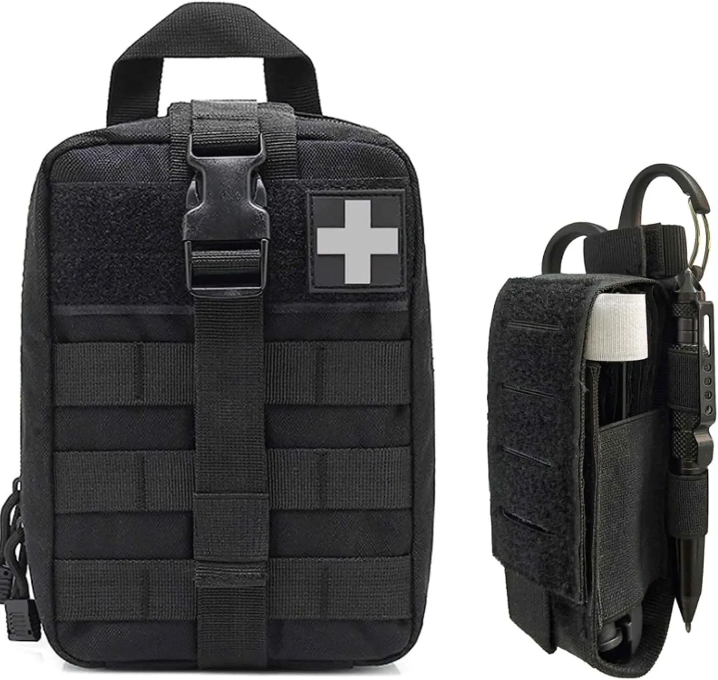 Molle Ifak Pouch & Tactical TQ Tourniquet Pouch Holder, Moll Medical First Aid Pouch Bag for Hiking Camping