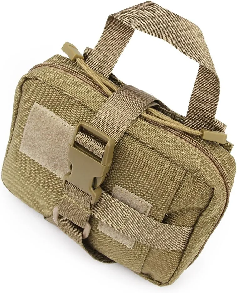 MOLLE Tactical First Aid Pouch Emergency Bag EMT Gear EDC Storage Trauma Kit Pouch Admin Pouch for Hunting Outdoor