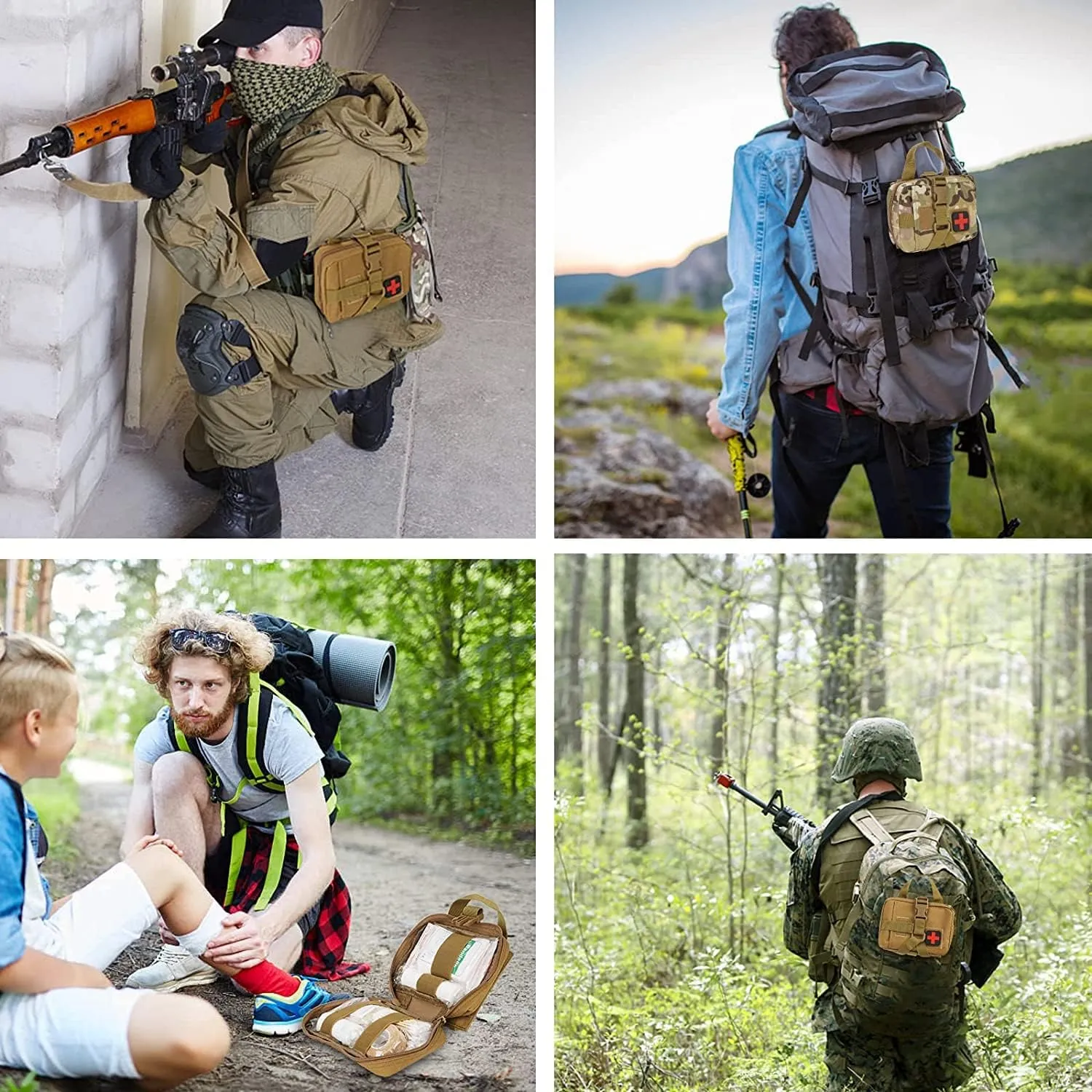 MOLLE Tactical First Aid Pouch Emergency Bag EMT Gear EDC Storage Trauma Kit Pouch Admin Pouch for Hunting Outdoor