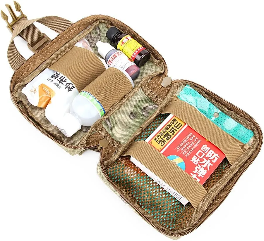 MOLLE Tactical First Aid Pouch Emergency Bag EMT Gear EDC Storage Trauma Kit Pouch Admin Pouch for Hunting Outdoor