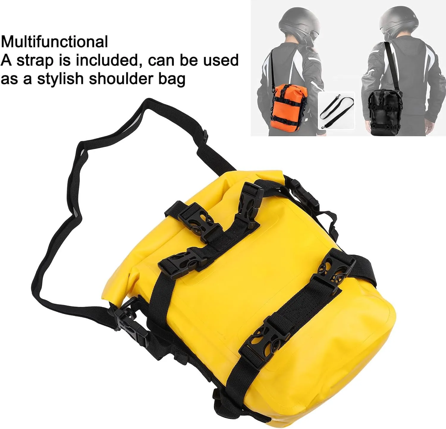 Motorcycle Bumper Bag, Water Large Capacity Anti Slip PVC Side Frame Crash Bar Riding Bag Saddle Bag for Dirt Street