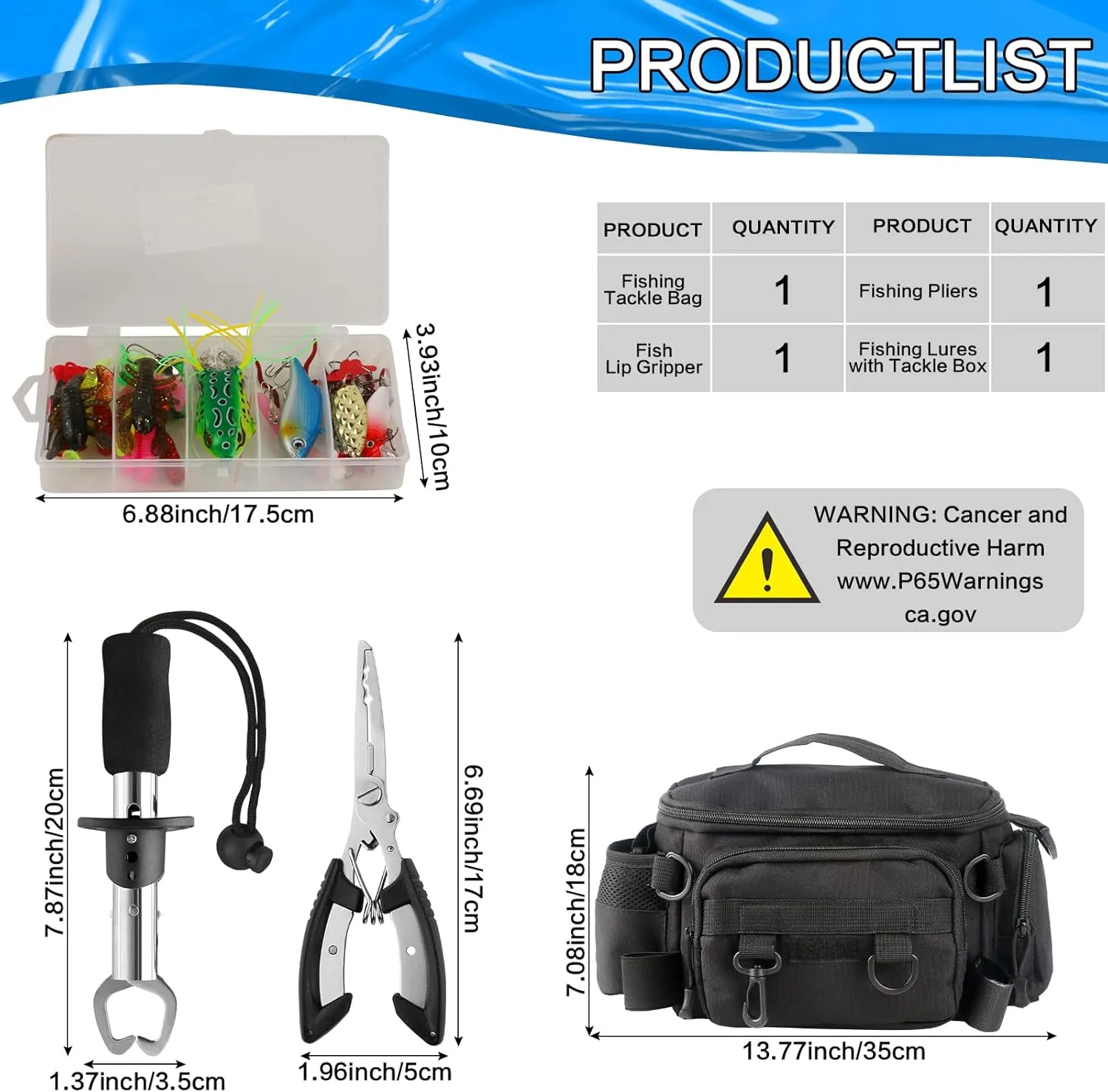 mouhike 113Pcs Fishing Tool Kit, Fishing Bag, Fishing Pliers Hook Remover, Fish Lip Gripper, Fishing Lures Hook Tackle Box, Handheld Digital Scale, Ice Fly Fishing Gear Accessories Set Fishermen Gift