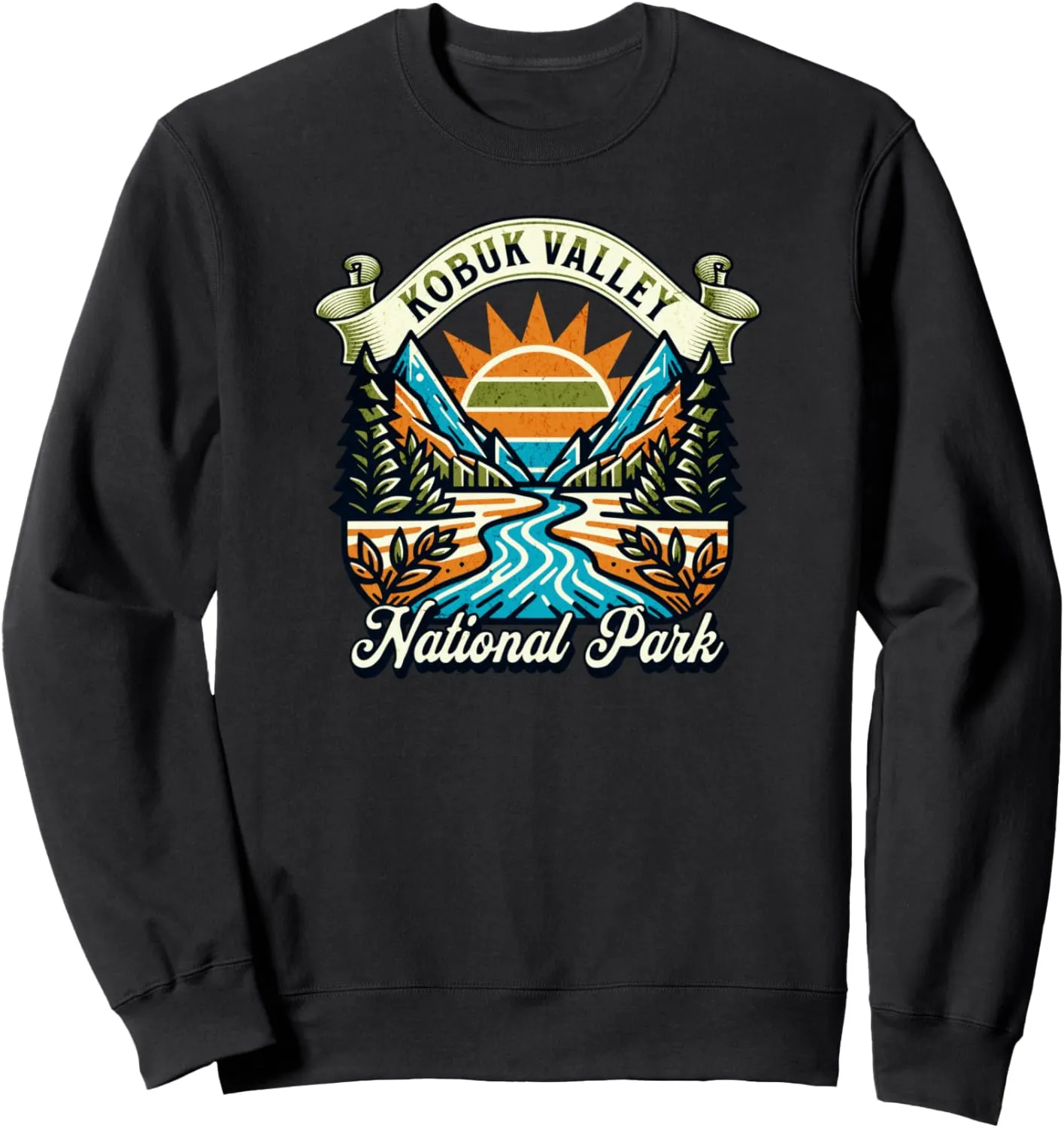 Mountains River Forest Vintage Kobuk Valley National Park Sweatshirt