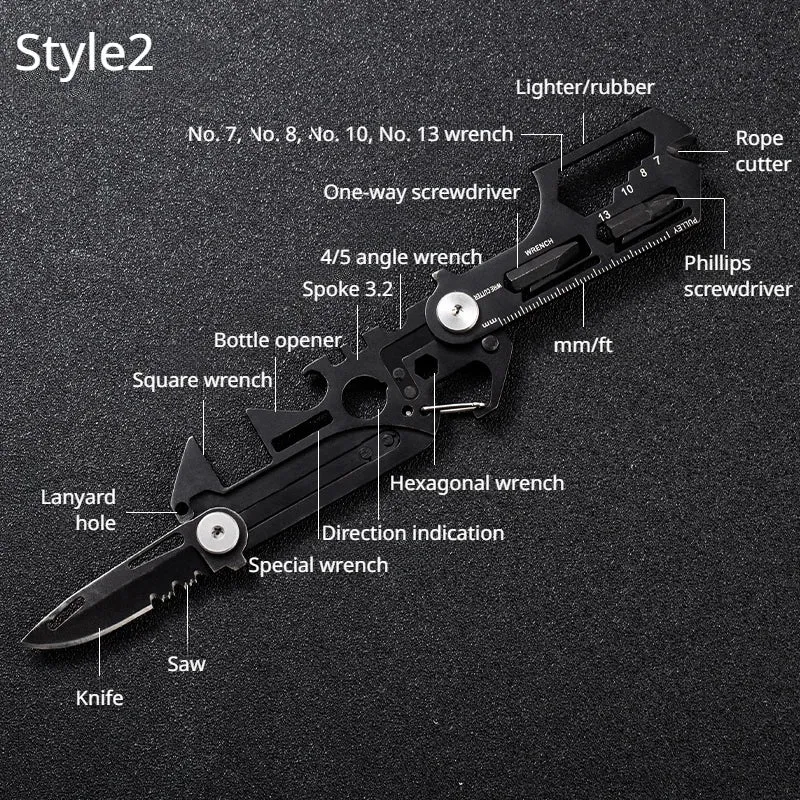 Multifunctional Outdoor Pocket Tool Combination Card with Tactical Knife