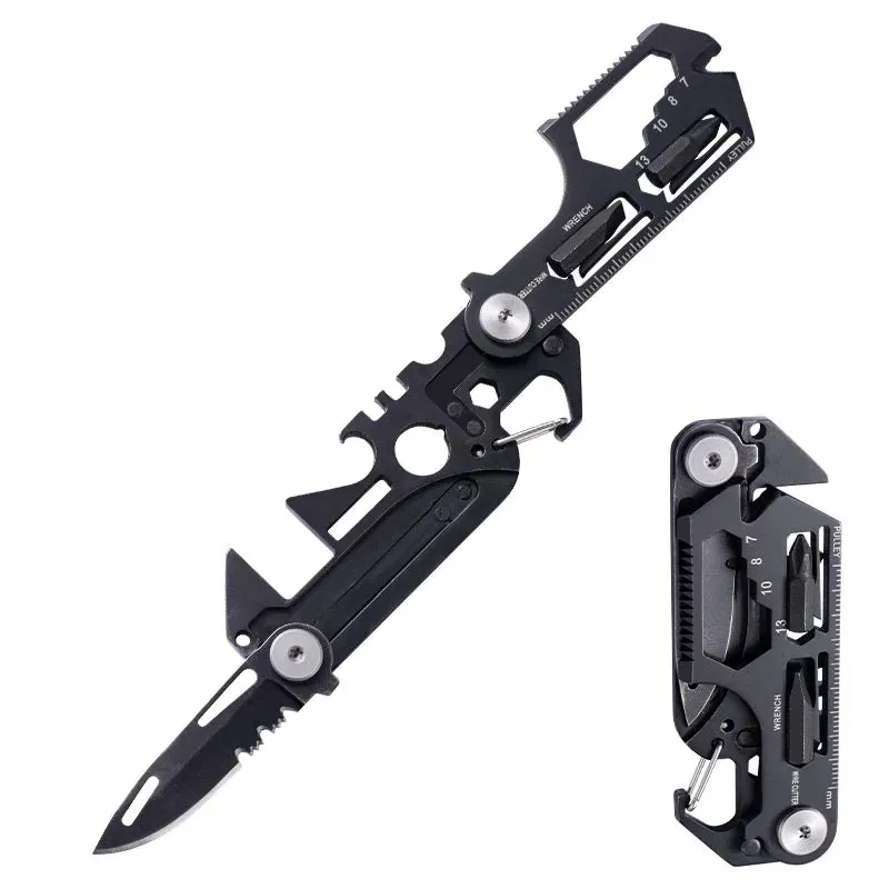 Multifunctional Outdoor Pocket Tool Combination Card with Tactical Knife