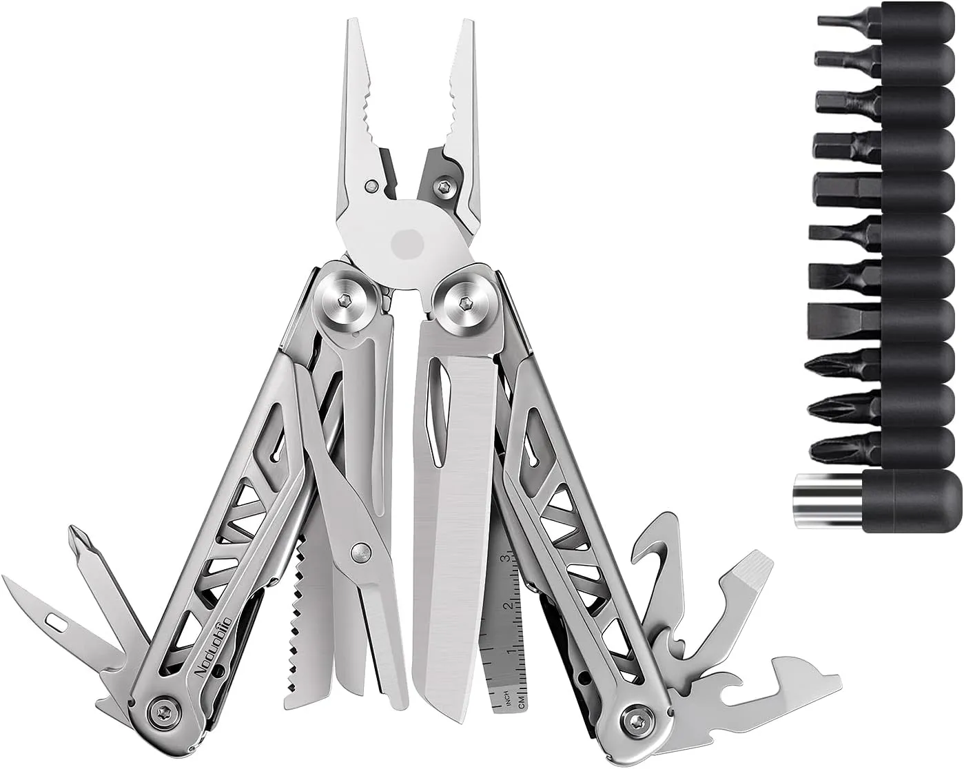 Multitool Pliers NODUOBIIO, 17-in-1 Pocket Knife Pliers Kit, Replaceable Wire Cutters, Spring-Action Scissors and Nylon Sheath, 420 Stainless Steel Multi-tool for Camping, Hunting, Fishing and Hiking