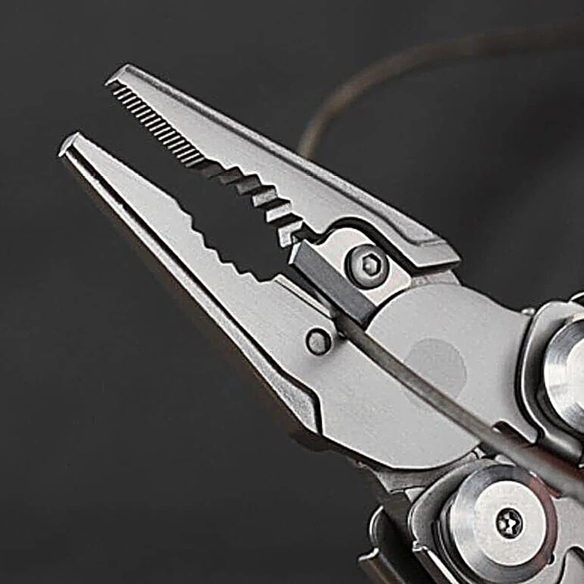 Multitool Pliers Pocket Knife Portable Stainless Steel Multitool with Saw,Scissors,Wire Stripper, Bottle Opener and Screwdriver EDC Tool (Silver Black)