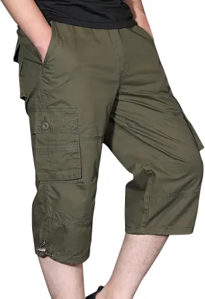 Muscularfit Men Cargo Pants Regular Fit Solid Cotton Multi Pockets Tooling Shorts Casual Loose Outdoor Sports Sweatpants 2023