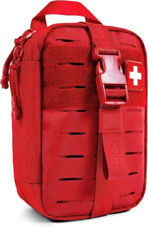My Medic MyFak Mini First Aid Kit - Small and Lightweight for Camping Hiking and Backpacking - IFAK With 70 Items - HSA/FSA Eligible Great for Travel - Red