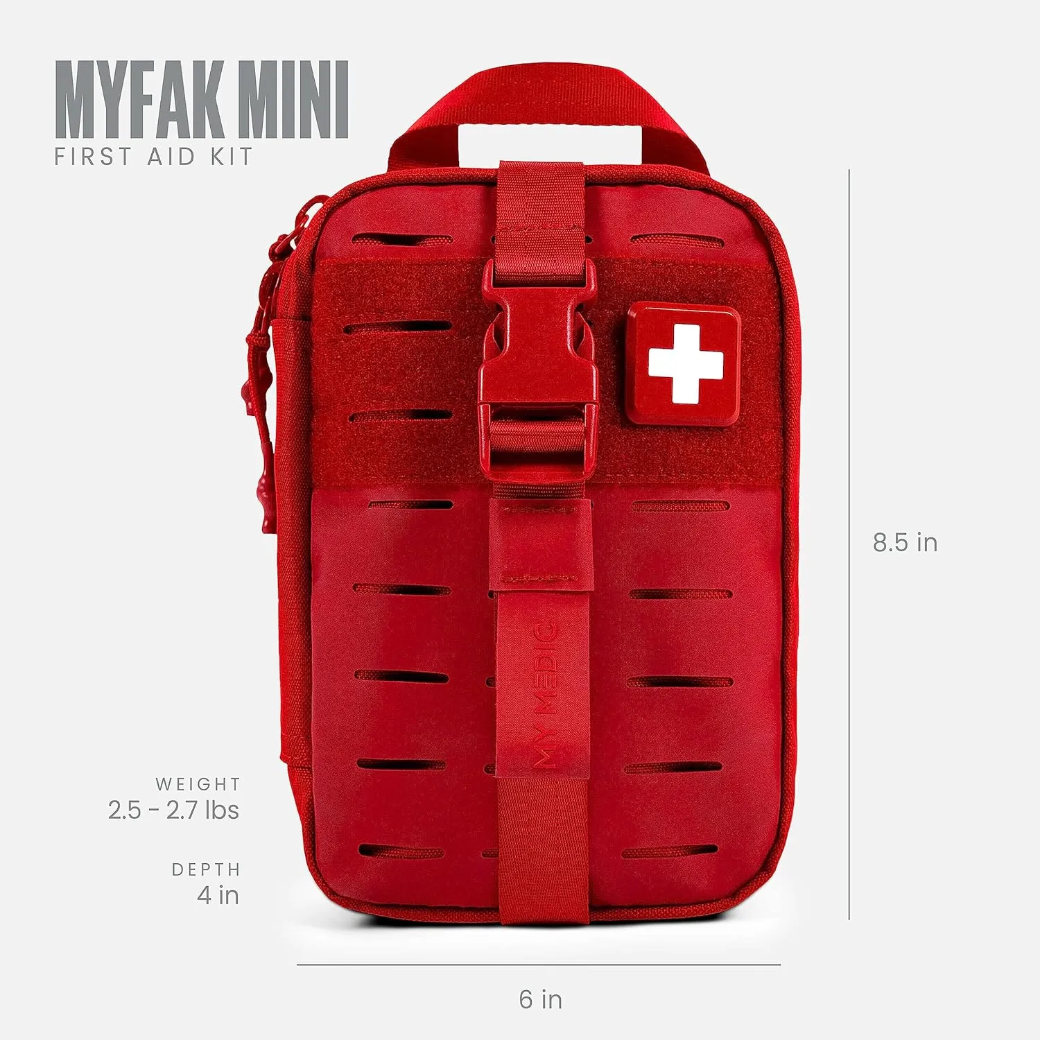 My Medic MyFak Mini First Aid Kit - Small and Lightweight for Camping Hiking and Backpacking - IFAK With 70 Items - HSA/FSA Eligible Great for Travel - Red