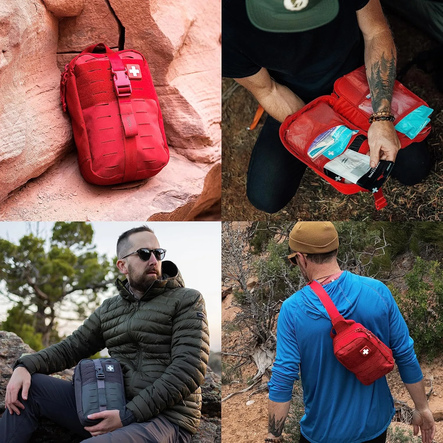 MY MEDIC MyFAK PRO Ifak First Aid Kit - 140 Life Saving Trauma and Medical Items - HSA FSA Eligible Survival Kit for Camping or Your Car - RED