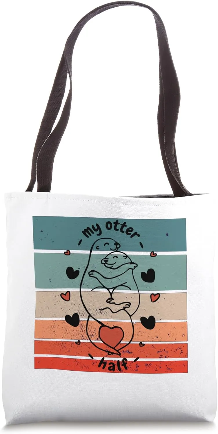 My Otter Half Hugging Otters Love and Companionship Nature Tote Bag