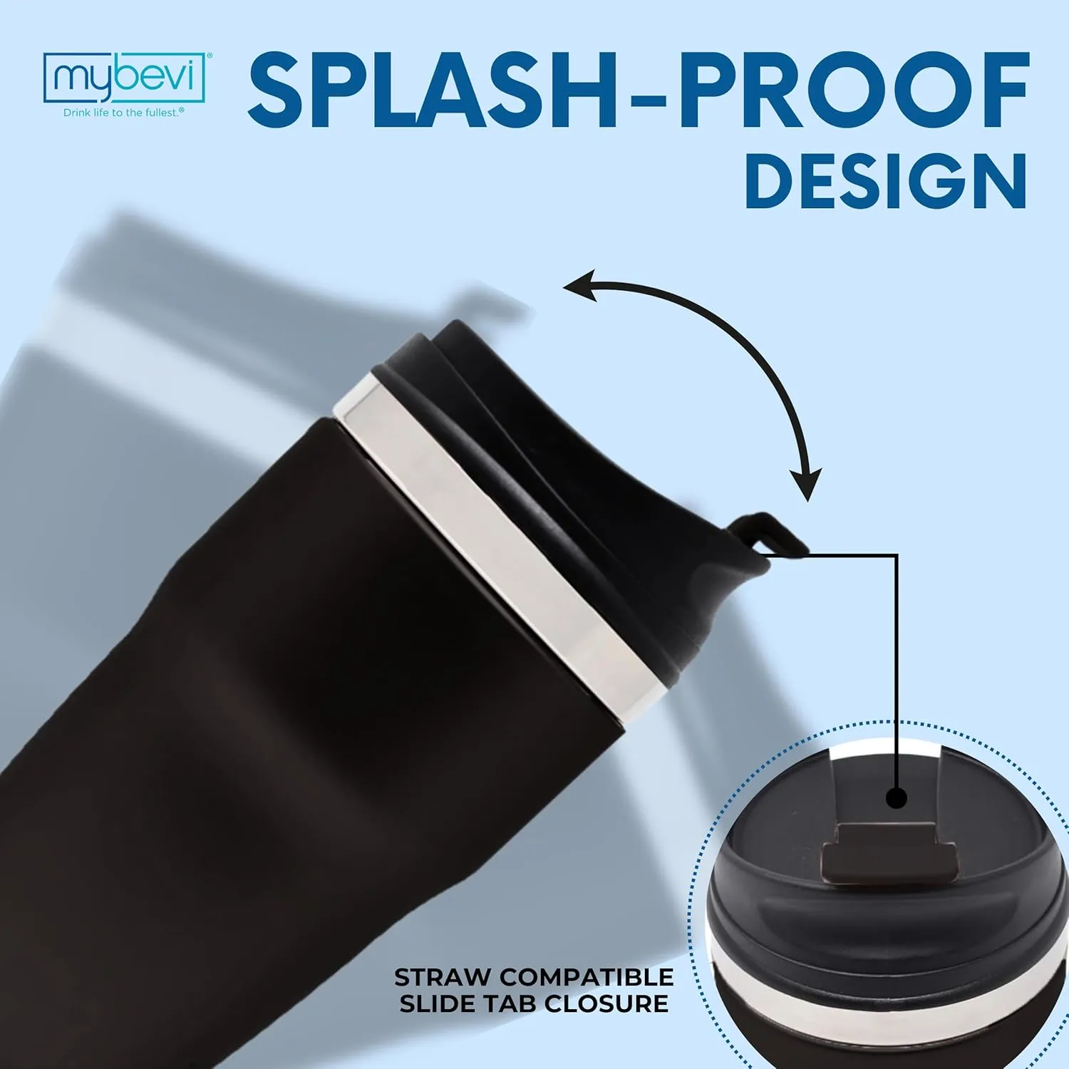 MyBevi Retro Wave Stainless Steel Premium Grade Insulated Travel Tumbler (12 oz Black, 12 oz)