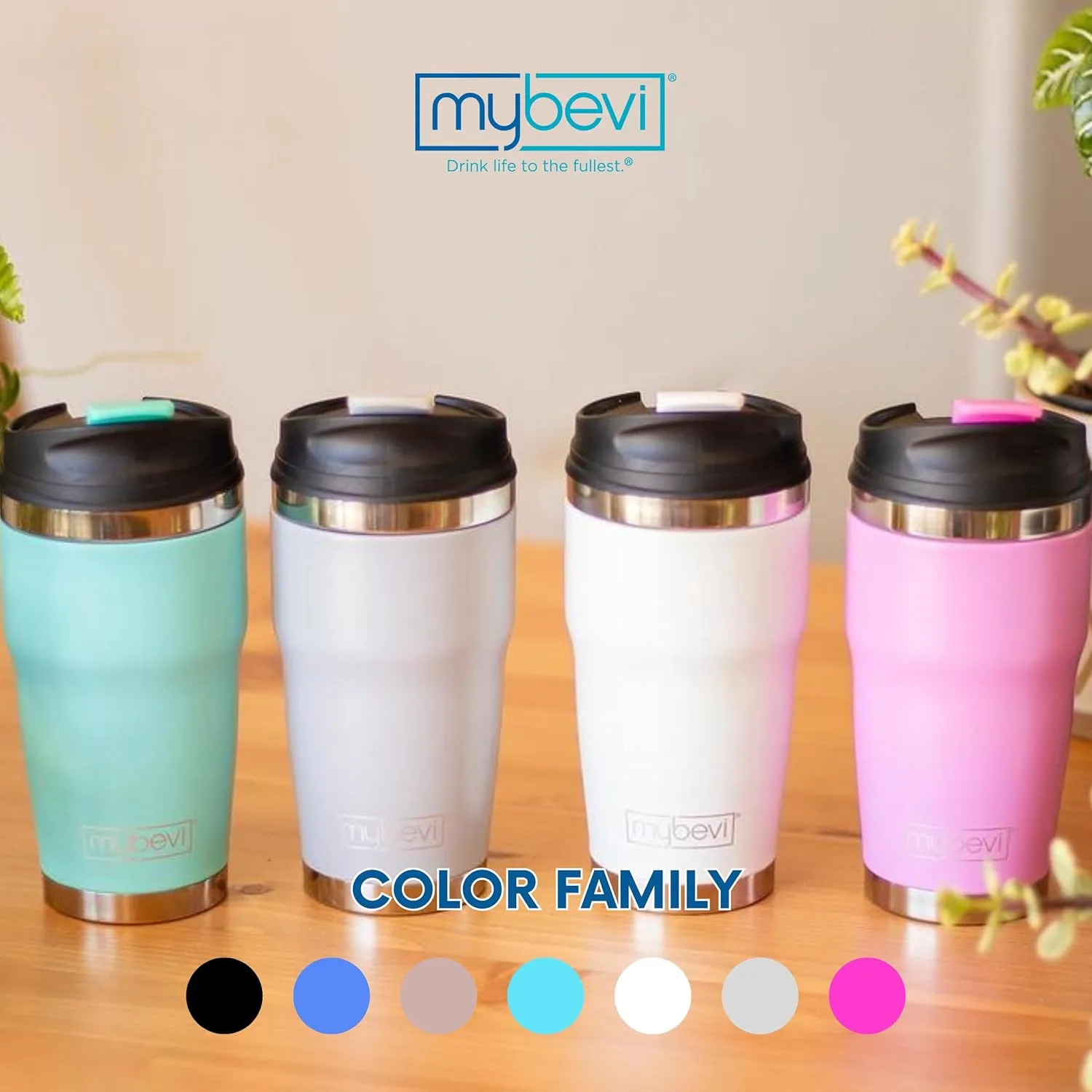 MyBevi Retro Wave Stainless Steel Premium Grade Insulated Travel Tumbler (12 oz Black, 12 oz)